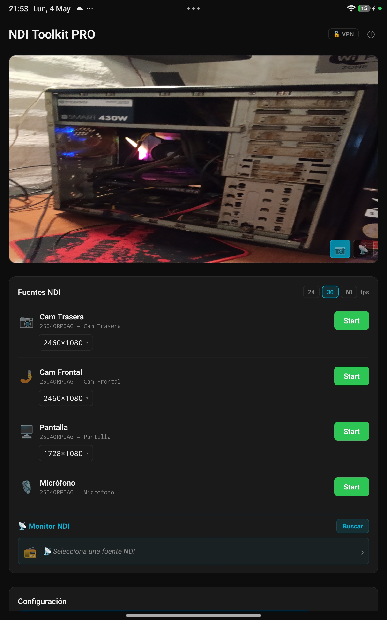 NDI Toolkit PRO main screen